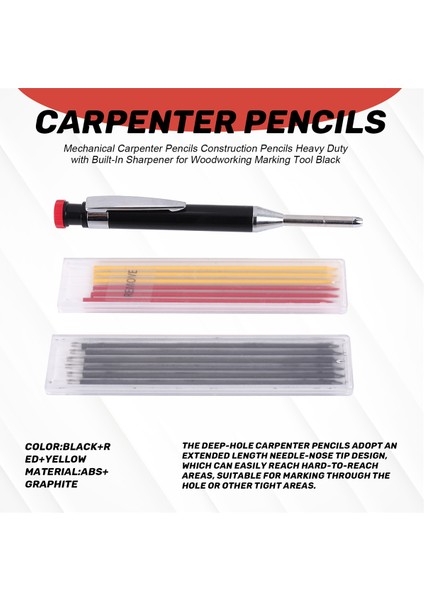 Mekanik Marangoz Kalemleri Inşaat Kalemleri Ağır Hizmet Siyah (Yurt Dışından) fırsatları