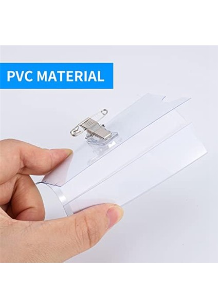 Pin Stili Klipsli Yatay Isim Rozeti Tutucuları Ek Parçalarla Uyumlu Kart (Yurt Dışından) fırsatları