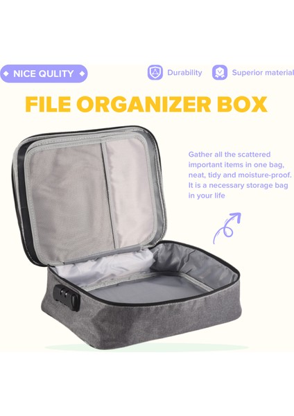 Dosya Cep Tutucu, Kod Kilidi ile Oxford Belge Saklama Çantası (Gri) (Yurt Dışından) fırsatları