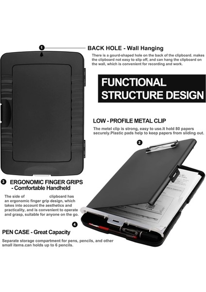 Clip Board Organizer Depolama Hemşirelik Panosu ile Pano, Siyah (Yurt Dışından) modelleri