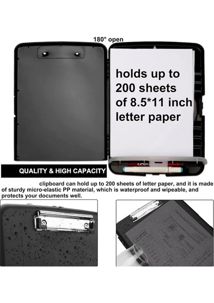 Clip Board Organizer Depolama Hemşirelik Panosu ile Pano, Siyah (Yurt Dışından) indirimleri