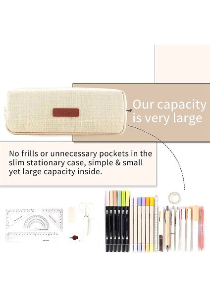 Kalem Çantası Değişim Çantası Gençlik Okulları Için Kozmetik Çantası Krem-Beyaz (Yurt Dışından) modelleri