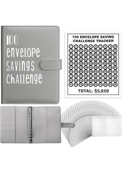 100 Zarf Zorlu Klasör, A5 Para Tasarrufu Bütçe Klasörü Gri (Yurt Dışından)