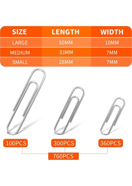 760 Adet Çeşitli Boyutlarda Drawdart Kağıt Ataşları, Gümüş (Yurt Dışından) indirimleri