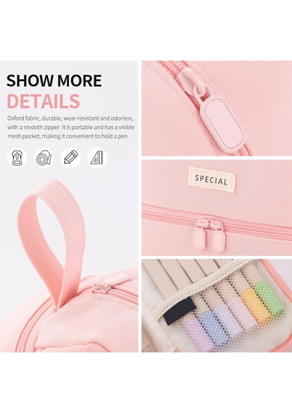 Büyük Kapasiteli Büyük Kalem Kutusu 2 Bölmeli Pembe (Yurt Dışından) indirimleri