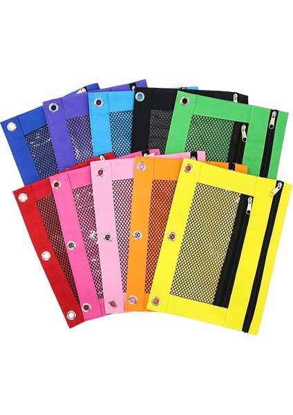 3 Halka Kalemlik Için 10 Adet, Çift Cepli ve File Pencereli (Yurt Dışından)