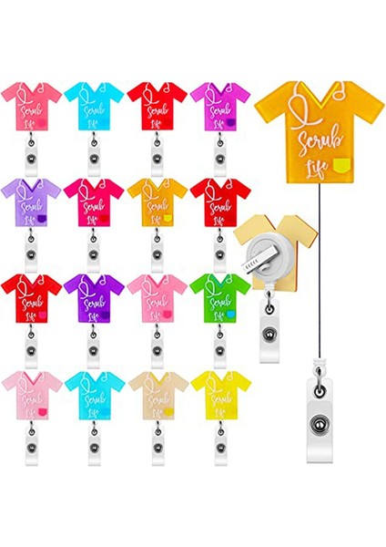 16 Parça Hemşire Geri Çekilebilir Rozet Makarası Tutucu Hemşire Rozet Makarası, Set 2 (Yurt Dışından)