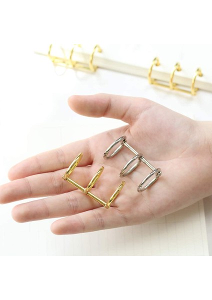 12 Adet 3 Halka Kitap Halkaları Bölünmüş Menteşeli 20MM Iç Çap Altın (Yurt Dışından) modelleri