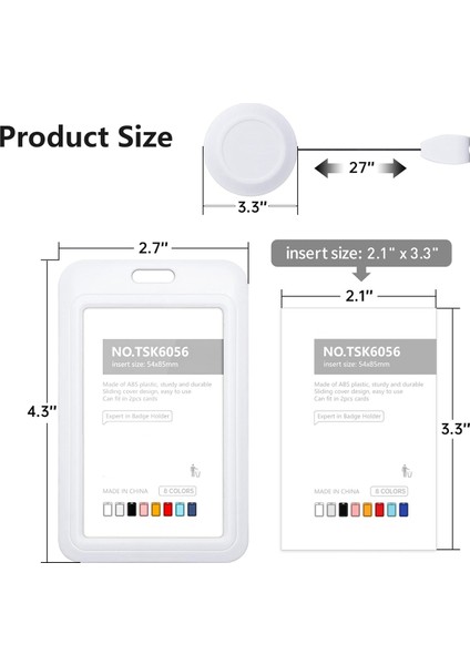 Rozet Tutucular, Sert Plastik Kayar Kimlik Rozeti Tutucu Beyaz (Yurt Dışından) modelleri