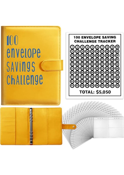 100 Zarf Zorlu Klasör, A5 Para Tasarrufu Bütçe Klasörü Sarı (Yurt Dışından)