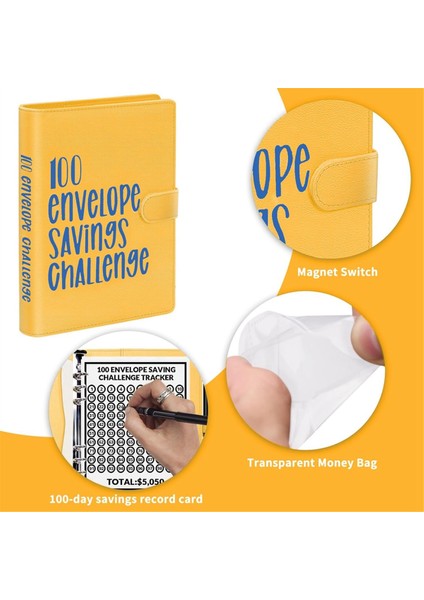 100 Zarf Zorlu Klasör, A5 Para Tasarrufu Bütçe Klasörü Sarı (Yurt Dışından) modelleri
