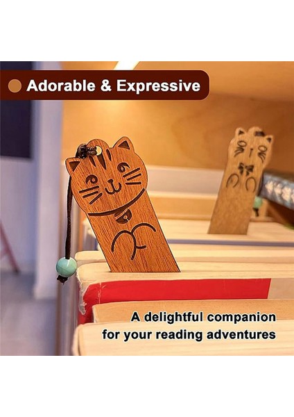 4 Adet Ahşap Ayraç Karikatür Hayvan Doğum Günü Hediye Ayracı Gravür (Yurt Dışından) modelleri