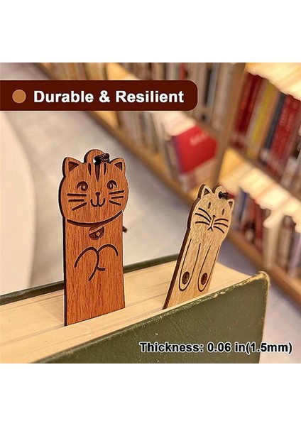 4 Adet Ahşap Ayraç Karikatür Hayvan Doğum Günü Hediye Ayracı Gravür (Yurt Dışından) fırsatları