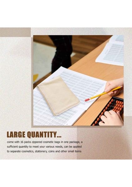 Fermuarlı Kozmetik Çantası Tuval Makyaj Poşetleri Boş Dıy El Sanatları Çantası (Yurt Dışından) modelleri