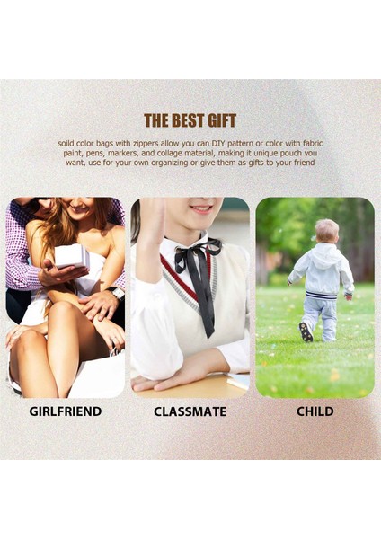 Fermuarlı Kozmetik Çantası Tuval Makyaj Poşetleri Boş Dıy El Sanatları Çantası (Yurt Dışından) indirimleri