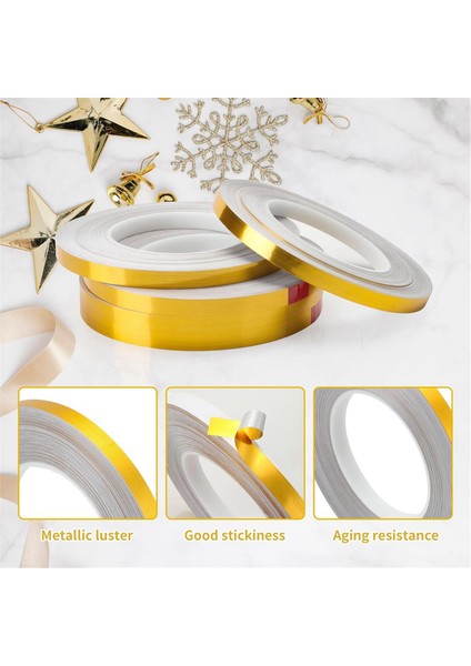 10MMX275 Yds Metalize Polyester Mylar Film Bant Altın Washi Bant Seti (Yurt Dışından) modelleri