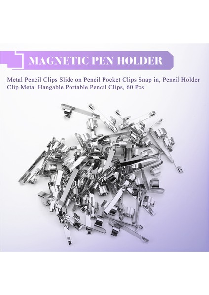 Metal Kalem Klipsleri Kayar Kalem Cep Klipsleri Tak-Çıkar, 60 Adet (Yurt Dışından) fırsatları