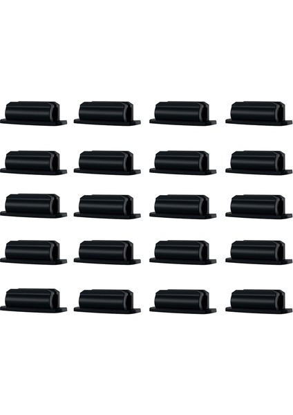 Kalemlik 20'li Set Yapışkanlı Silikon Kalemlik Siyah (Yurt Dışından)