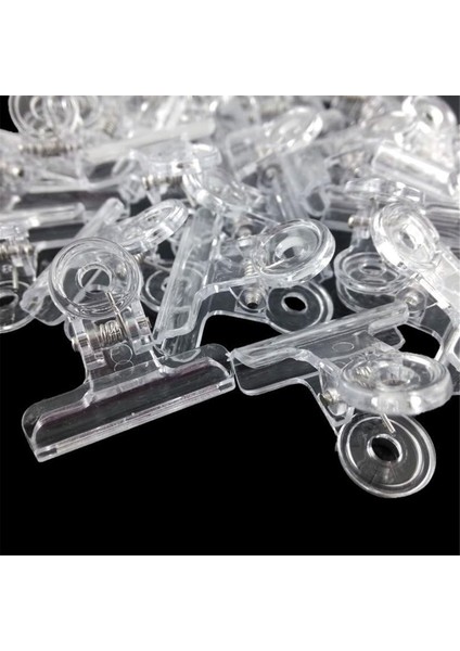 100 Adet Plastik Bulldog Klipsleri, Ev, Ofis Kullanımı Için Menteşe Klipsleri Şeffaf (Yurt Dışından) modelleri