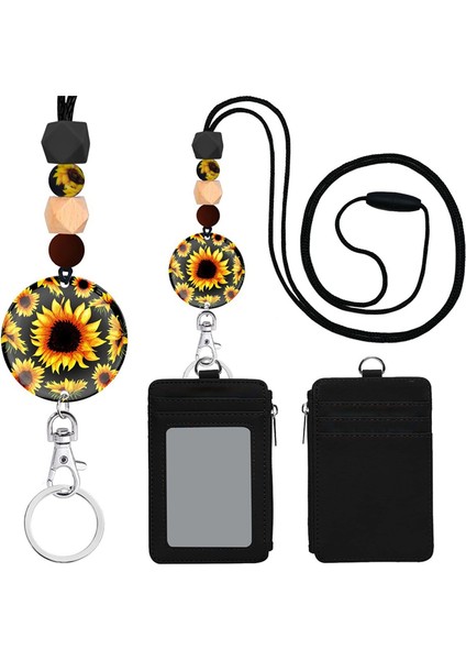 Kimlik Rozetleri ve Anahtarlar Için Ayçiçeği Boyun Askıları, Boyun Askılı Rozet Tutucu (Yurt Dışından)