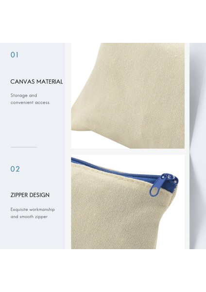 40 Adet Kanvas Fermuarlı Çanta Kalemlik Makyaj Çantaları Kanvas Çanta (S) (Yurt Dışından) modelleri