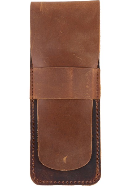 El Yapımı Deri Kalem Dolma Kalem Kutusu Tutucu Seyahat Günlüğü A (Yurt Dışından)