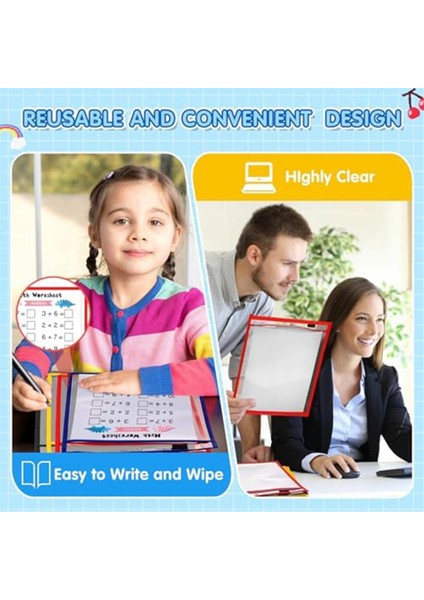 Tekrar Kullanılabilir Not Tutucu Cep Plastik Dosya Çantası Kuru Silinebilir Kılıf A (Yurt Dışından) modelleri