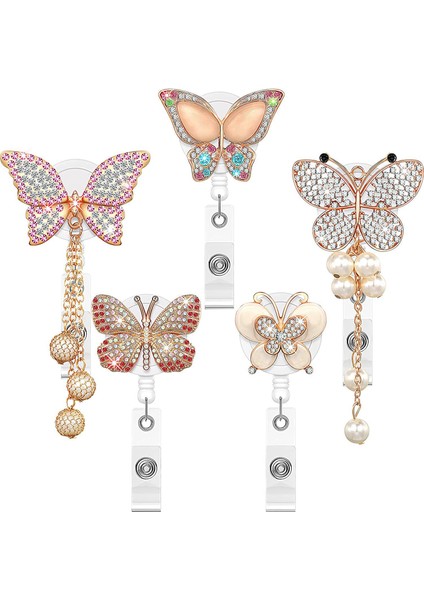 Gönüllü Hemşireler Için Klipsli 5 Adet Geri Çekilebilir Rozet Tutucu Makarası (Yurt Dışından)