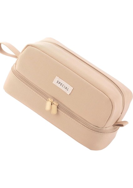 Büyük Kapasiteli Büyük Kalem Kutusu 2 Bölmeli Kahve (Yurt Dışından)