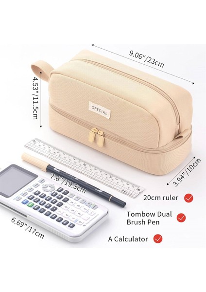 Büyük Kapasiteli Büyük Kalem Kutusu 2 Bölmeli Kahve (Yurt Dışından) indirimleri