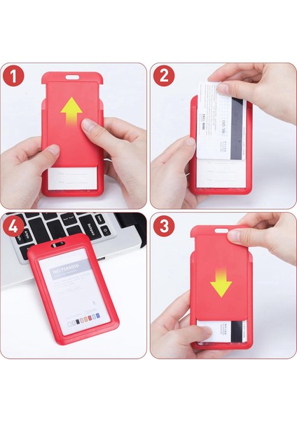 Rozet Tutucular, Sert Plastik Kayar Kimlik Rozeti Tutucu Kırmızı (Yurt Dışından) indirimleri