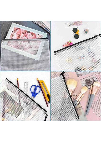 12 Adet Dosya Düzenleyici, Plastik Ağ Fermuarlı Çanta (Yurt Dışından) modelleri