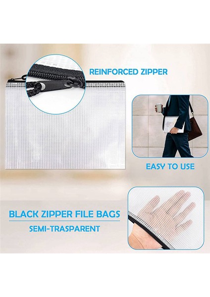 12 Adet Dosya Düzenleyici, Plastik Ağ Fermuarlı Çanta (Yurt Dışından) fırsatları