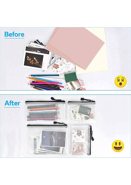 12 Adet Dosya Düzenleyici, Plastik Ağ Fermuarlı Çanta (Yurt Dışından) indirimleri