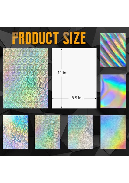24 Yaprak Holografik Kart Stok 8,5X11 Inç, Parlak Yanardöner Aynalı Kağıt (Yurt Dışından) fiyatları