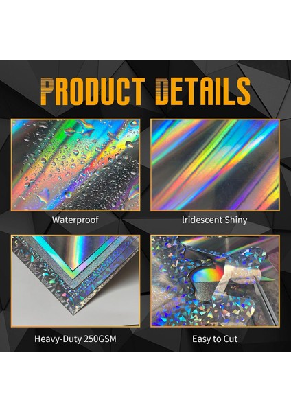 24 Yaprak Holografik Kart Stok 8,5X11 Inç, Parlak Yanardöner Aynalı Kağıt (Yurt Dışından) modelleri