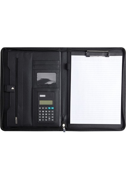 Kadınlar/erkekler Için Fermuarlı Pu Deri Portföy Klasörü, Not Defteri Siyah (Yurt Dışından) fiyatları