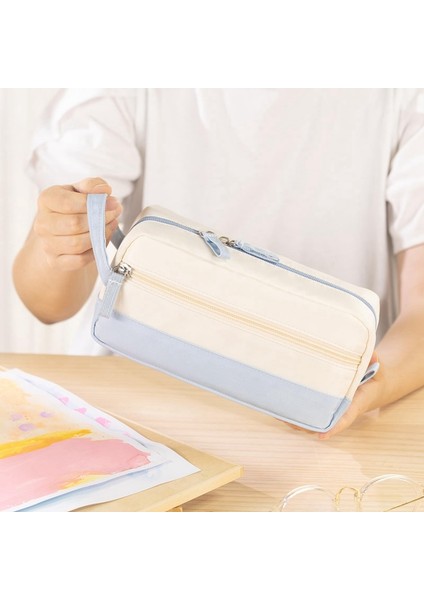 Saplı Büyük Kapasiteli Kalem Kutusu-Açık Mavi (Yurt Dışından) indirimleri