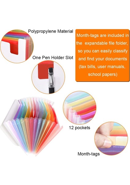 Ev Ofis Okul Için 12 Cepli A4 Akordeon Dosya Belge Düzenleyici (Yurt Dışından) fiyatları