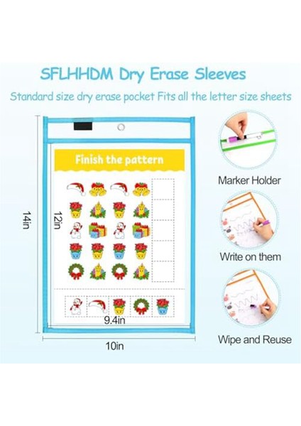 30 Adet Kuru Silinebilir Cepler, Ekstra Büyük Tekrar Kullanılabilir Kuru Silinebilir Cep Kapakları (Yurt Dışından) modelleri