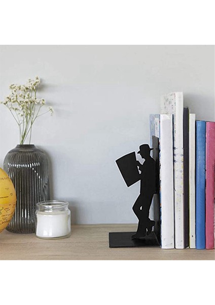 B Demir Figürlü Kitap Destekleri Raflar Ev Ofis Masaüstü Dekoru (Yurt Dışından) indirimleri