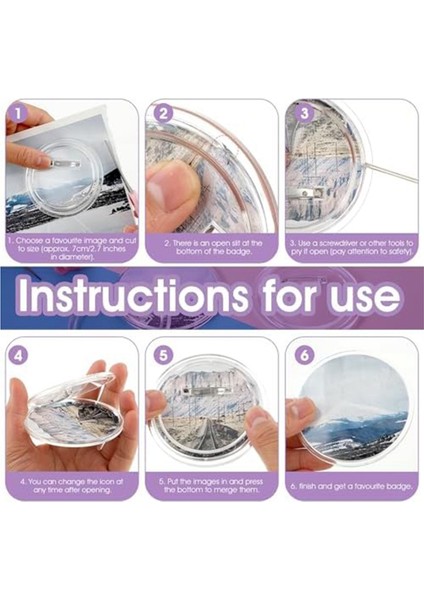 10 Set Düğme Yapımı Boş Düğmeler Şeffaf Düğme Pinleri (Yurt Dışından) fırsatları