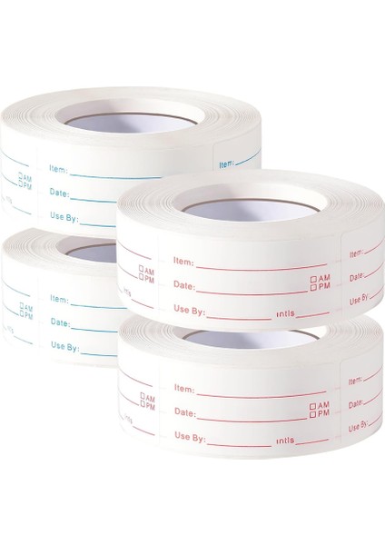 4 Rulo 2000 Parça Çıkarılabilir Dondurucu Etiketleri, 1 x 2 Inç Gıda Etiketleri (Yurt Dışından)
