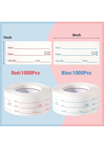 4 Rulo 2000 Parça Çıkarılabilir Dondurucu Etiketleri, 1 x 2 Inç Gıda Etiketleri (Yurt Dışından) modelleri