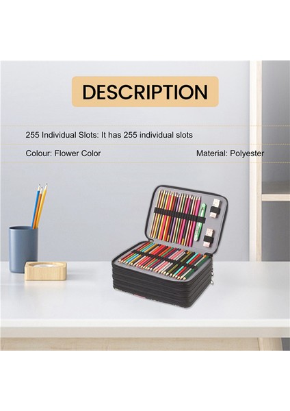250 Yuvalı Renkli Kalem Kutusu 5 Katmanlı Kalem Saklama Tutucu Çanta C (Yurt Dışından)
