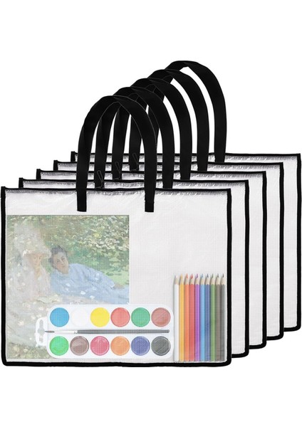19X25 Sanat Portföy Çantaları, Şeffaf Portföy Klasörü 5 Adet (Yurt Dışından)