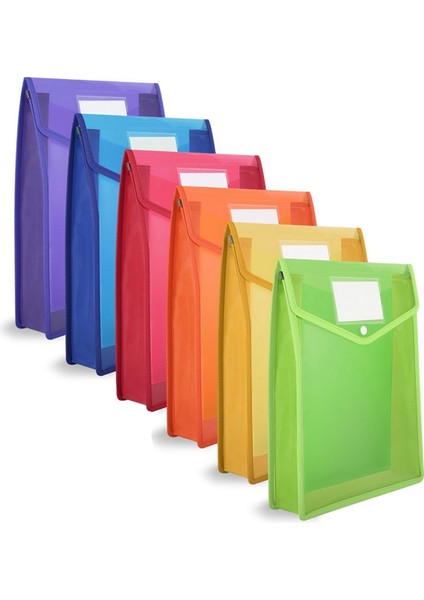 6 Adet A4 Plastik Cüzdanlar Klasörler Popper Cüzdan Belge Cepleri (Yurt Dışından)