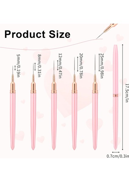 Tırnak Sanatı Liner Fırçaları, 5 Parça Boyama Tırnak Sanatı Fırça Seti Çizim Aracı (Yurt Dışından) indirimleri