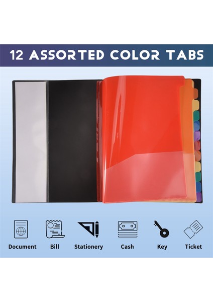 24 Şeffaf Cepli Genişleyen Dosya Klasörü 12 Renkli Sekme 1 Adet (Yurt Dışından) indirimleri