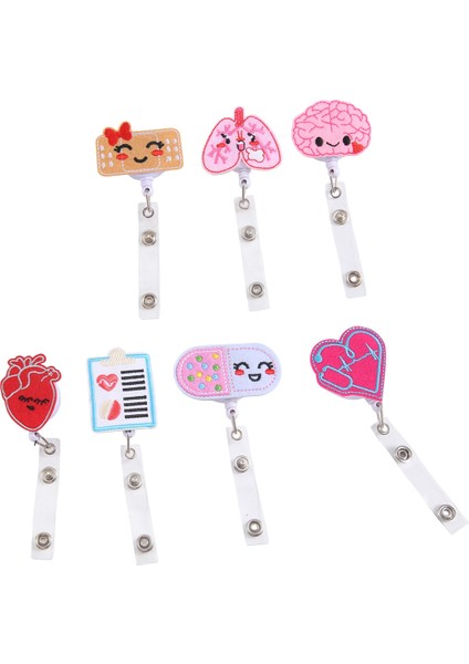 8 Parça Keçe Geri Çekilebilir Rozet Makaraları, Temalı Rozet Tutucular Hediye (Yurt Dışından) modelleri